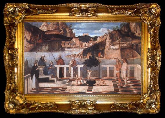 framed  Giovanni Bellini Sacred Allegory, ta009-2